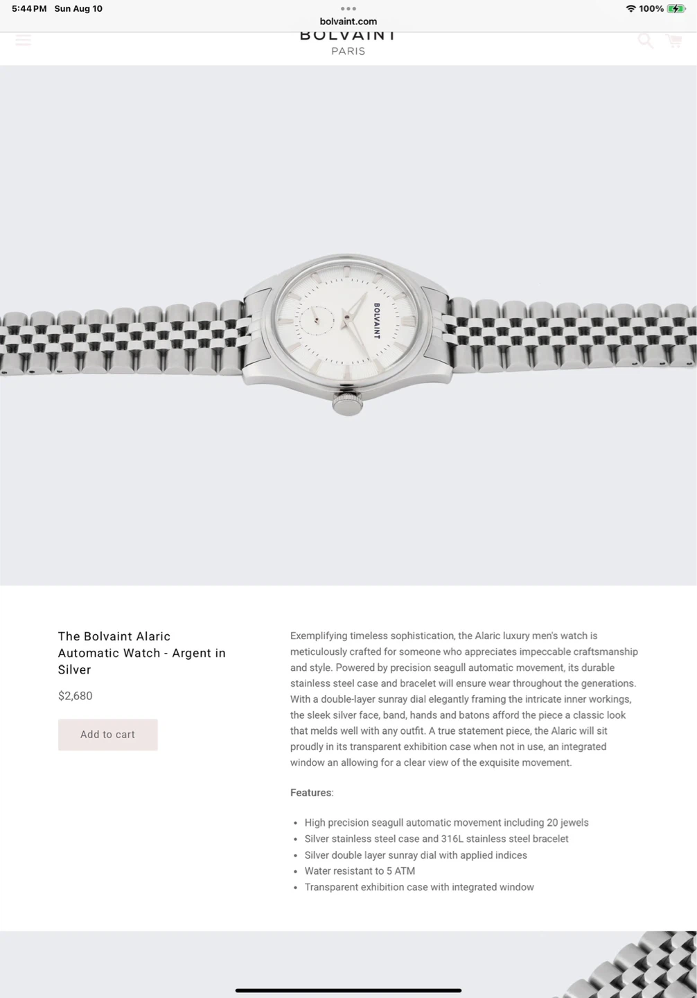 Bolvaint Alaric Automatic Watch - Silver - photo 5