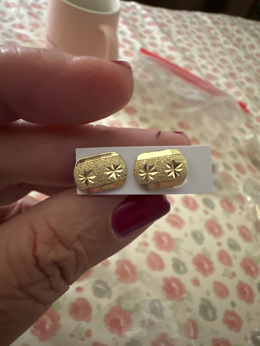 14k Gold laminated Starburst Stud Earrings