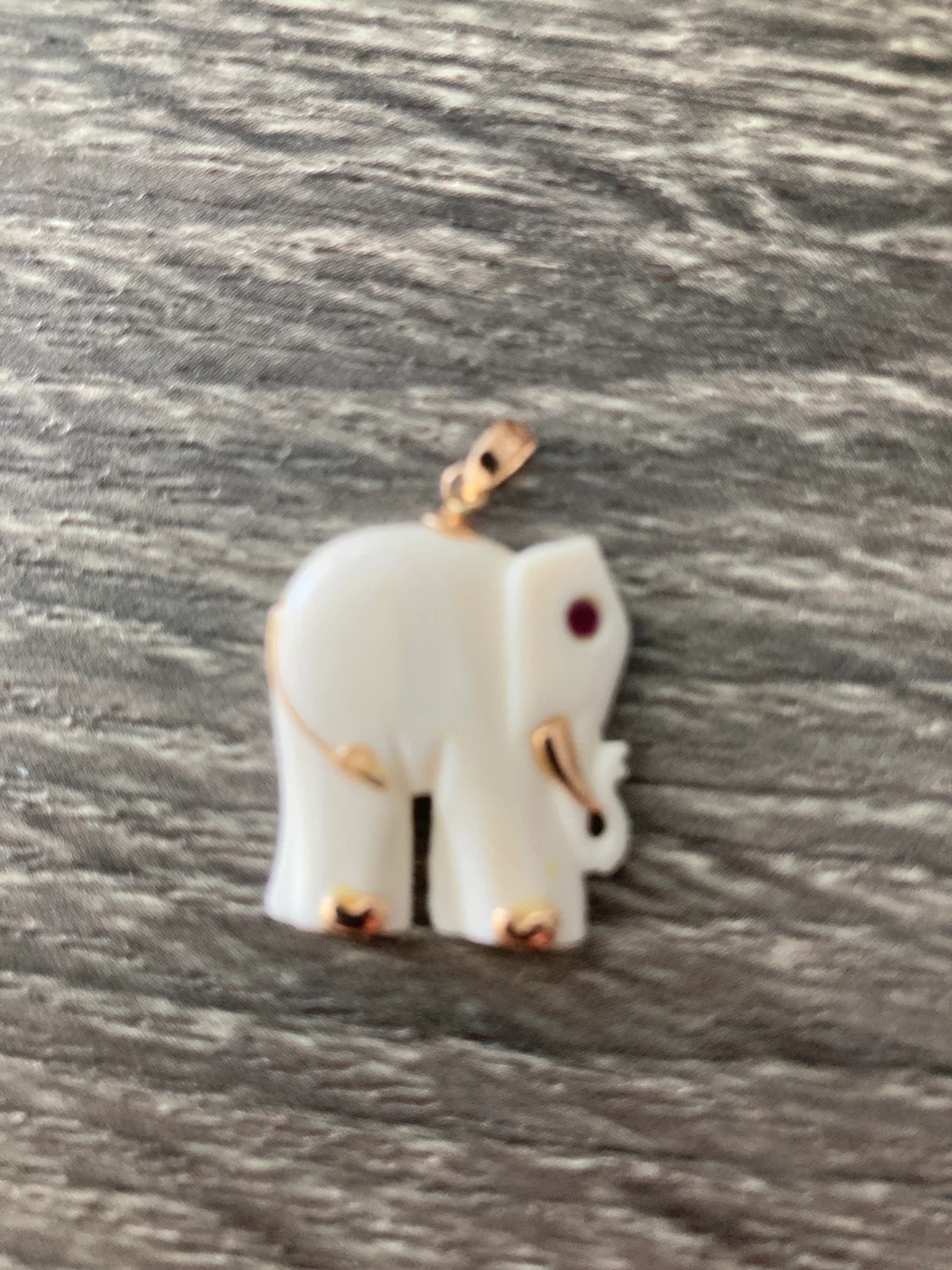 Elephant Pendant with Ruby Eyes and Gold Accents - photo 3