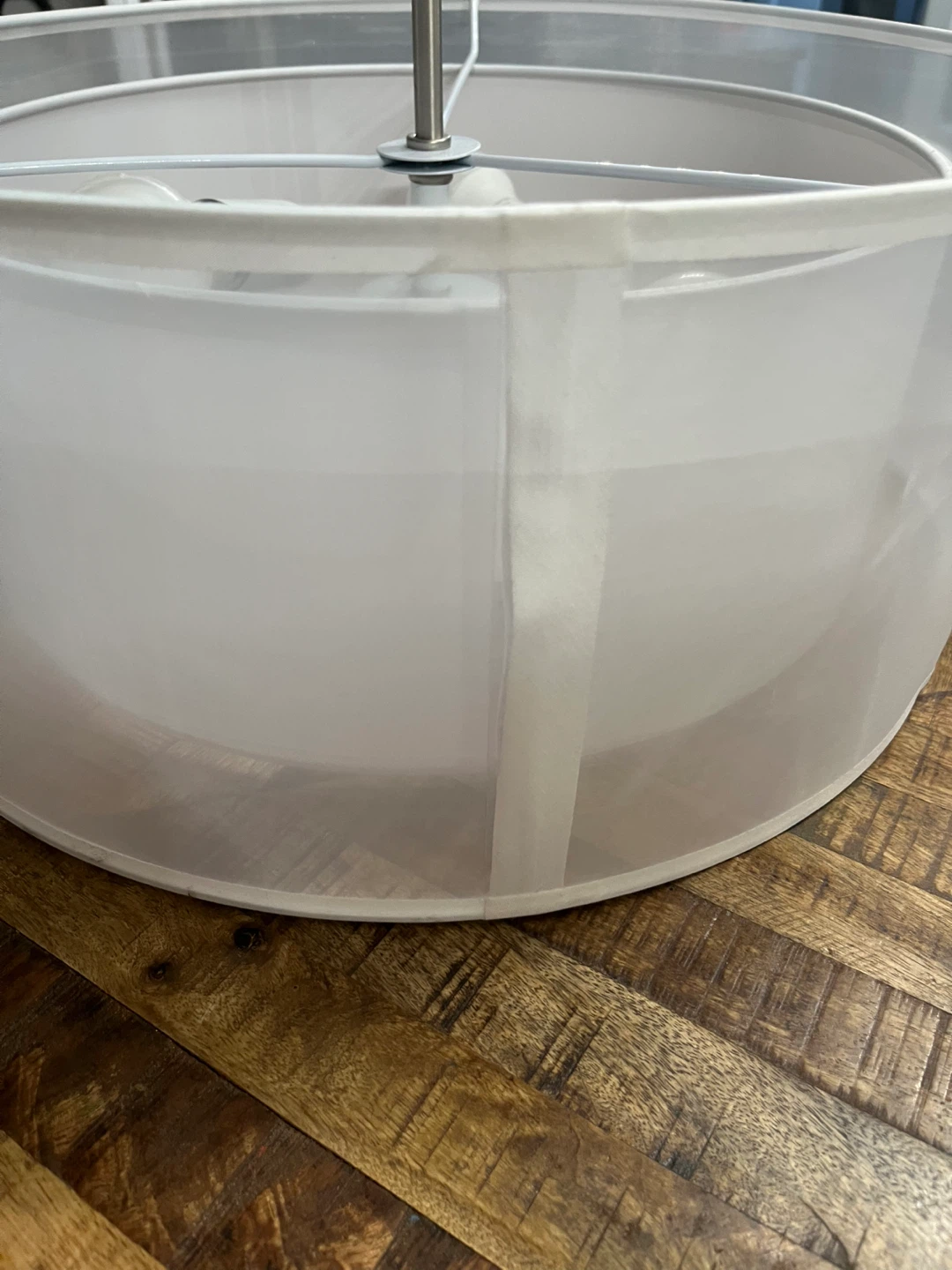 White Drum Pendant Light Fixture - photo 3