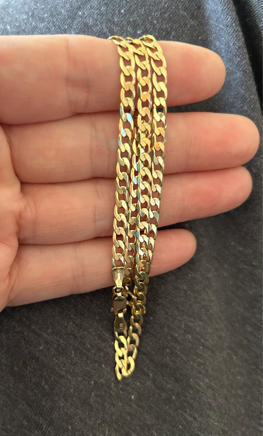 10k solid Gold curb link chain - photo 3