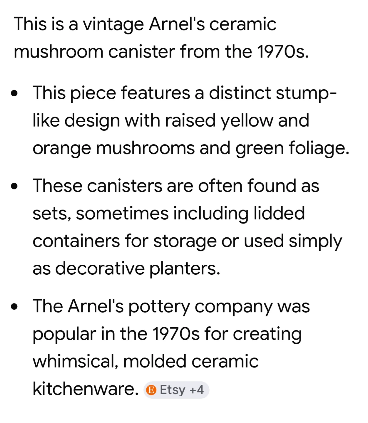 Vintage Ceramic Mushroom Canisters- Vintage 1970s - photo 5