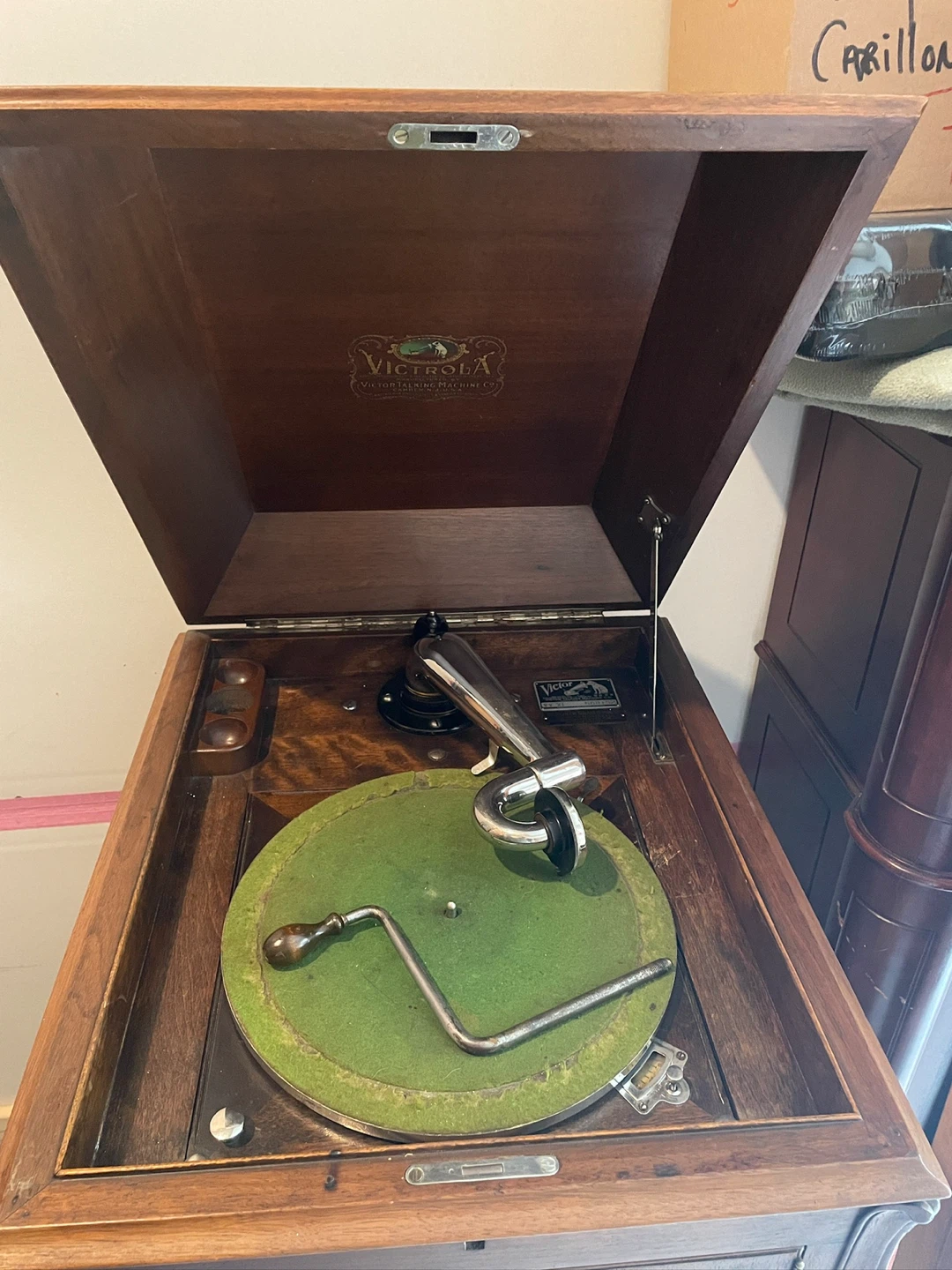 Gramophone antique fonctionnel • Antic gramophone working - photo 3