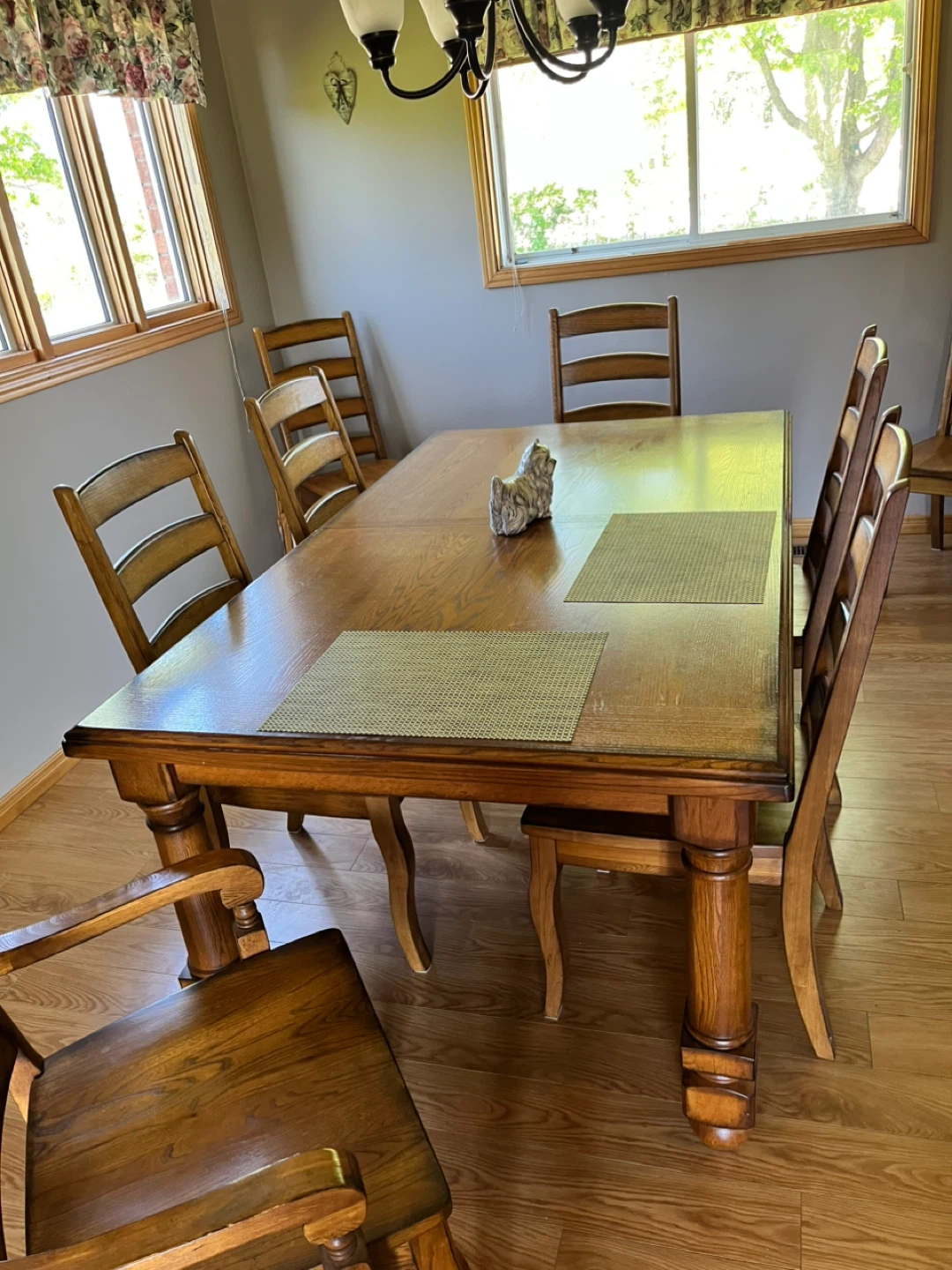 Oak Dining Table and Chairs Set - photo 3