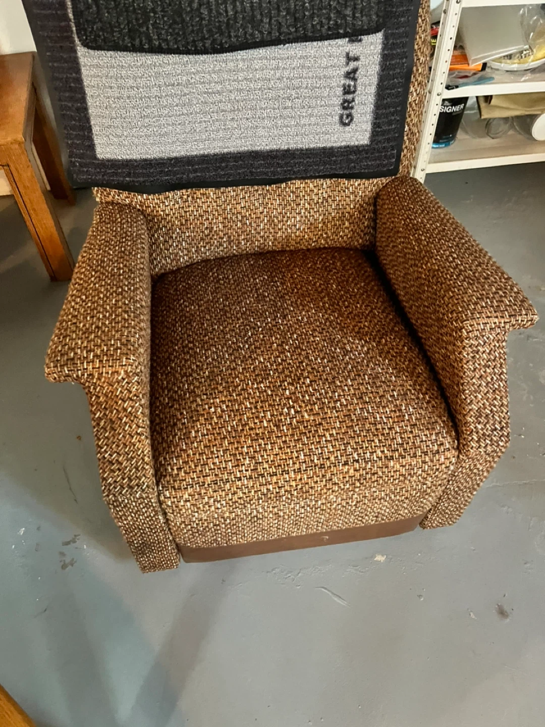 Brown Tweed Armchair
