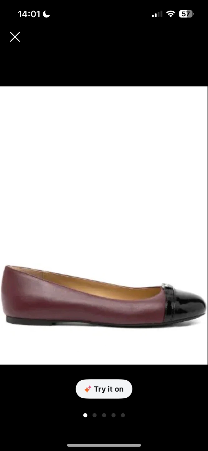 💥moving sale-Michael Kors Burgundy & Black Cap Toe Ballet Flats