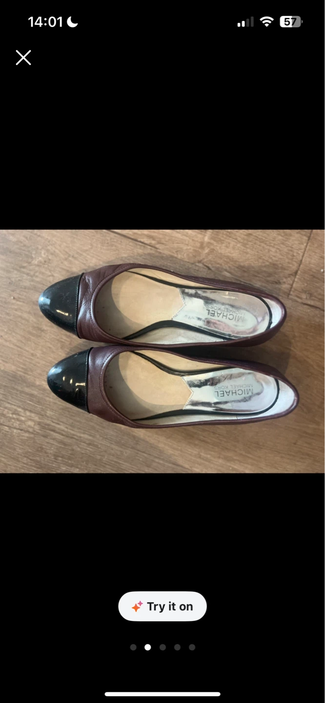 💥moving sale-Michael Kors Burgundy & Black Cap Toe Ballet Flats - photo 2