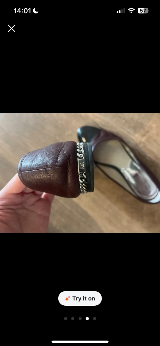 💥moving sale-Michael Kors Burgundy & Black Cap Toe Ballet Flats - photo 4