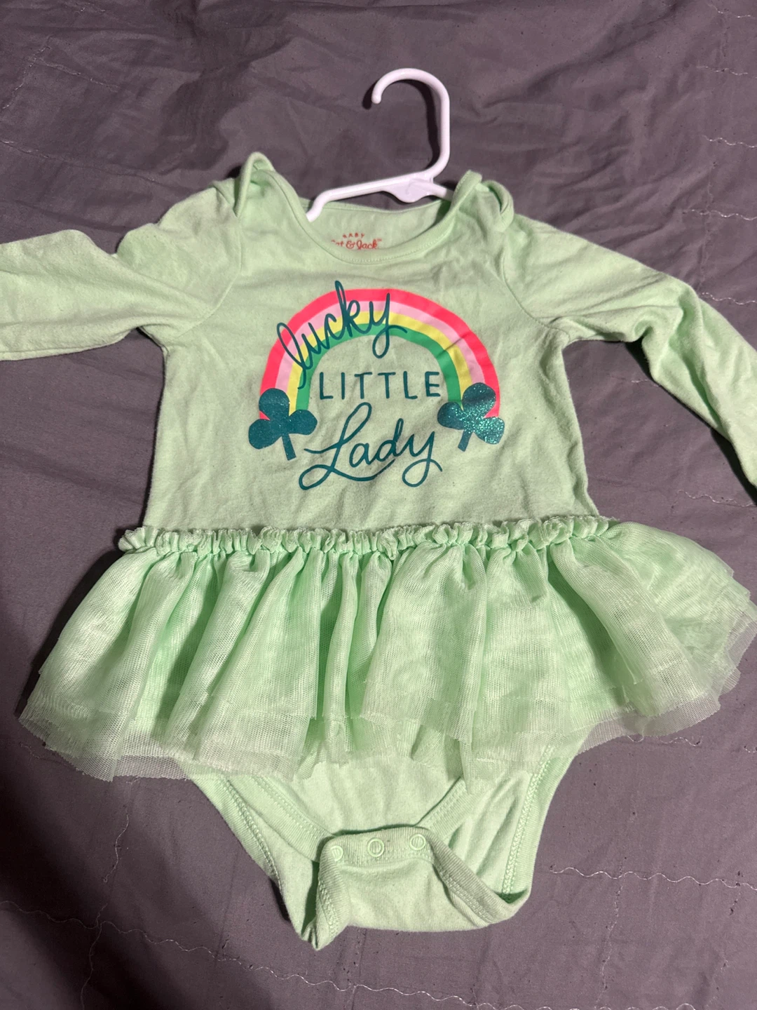 Cat & Jack "Lucky Little Lady" Baby Bodysuit Dress - Green