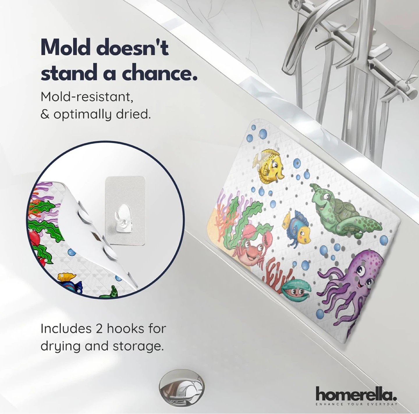 Homerella Bathtub Mat Non Slip - photo 3