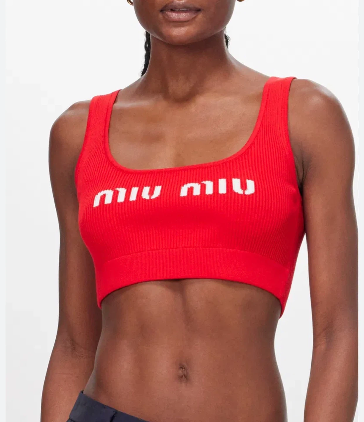 Miu Miu Red Logo Crop Tank Top - size S - photo 5