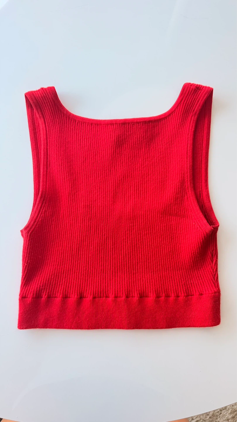 Miu Miu Red Logo Crop Tank Top - size S - photo 3