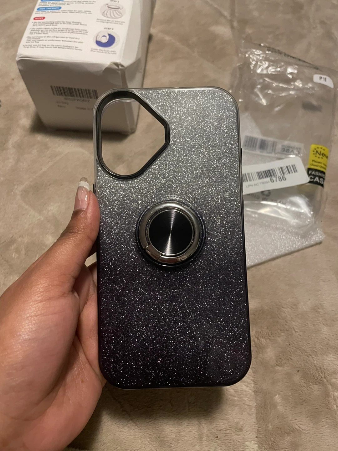 Glitter Phone Case with Ring Holder