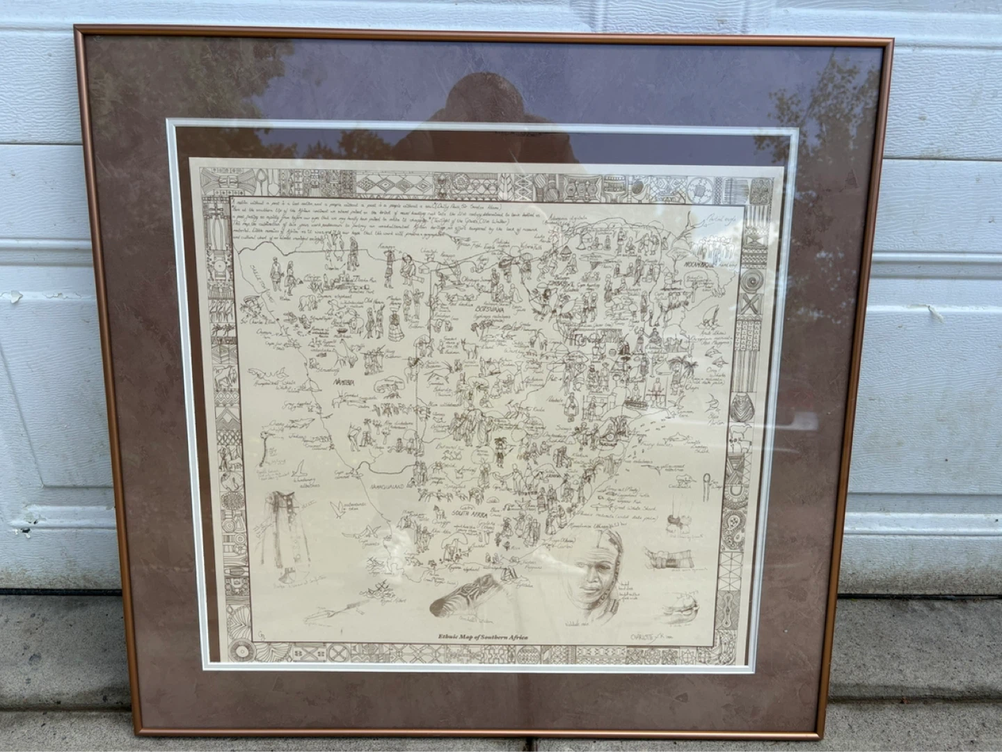 Framed Ethnic Map of Southern Africa