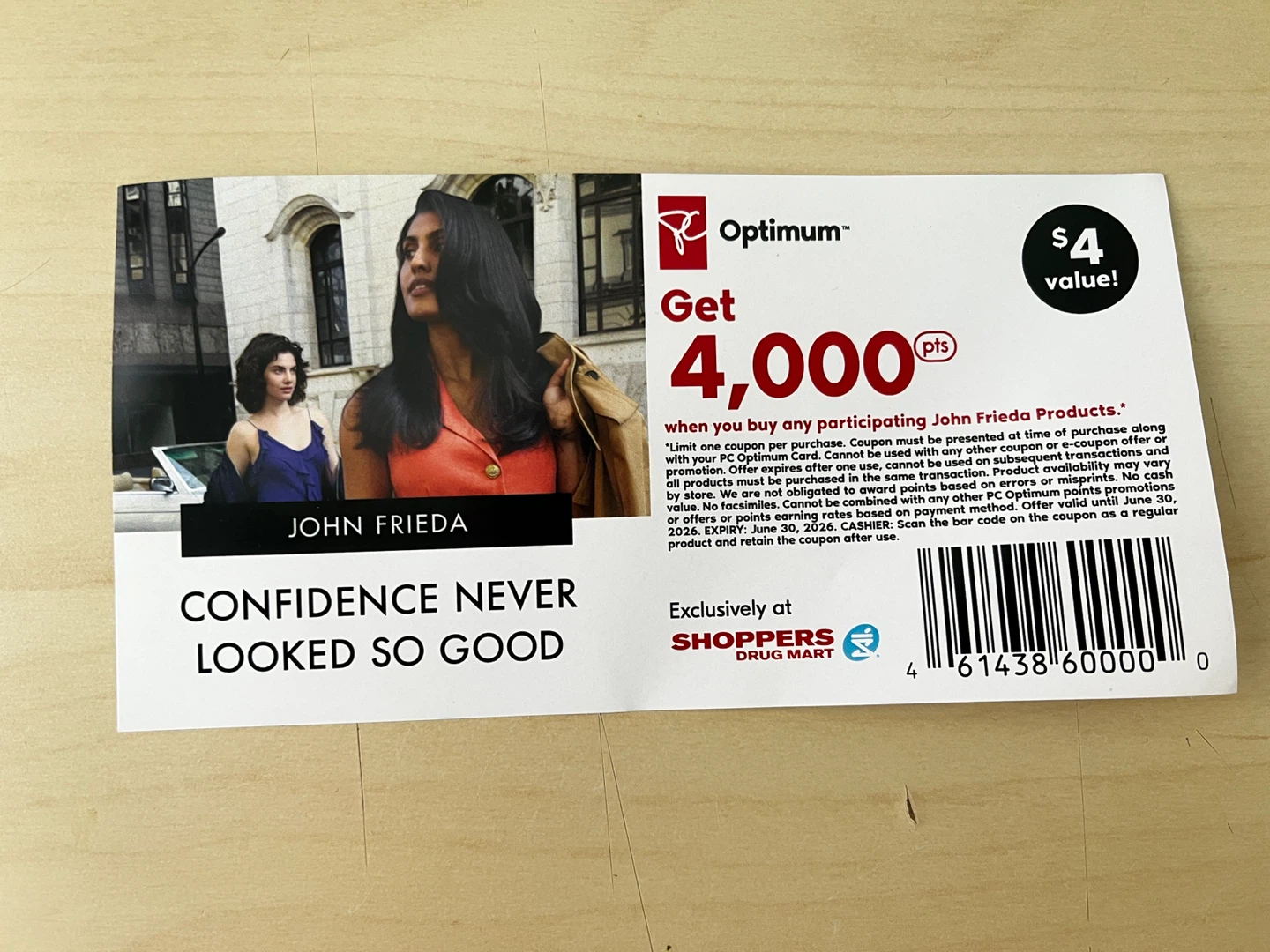 John Frieda Optimum Points Coupon - Get 4,000 PTS