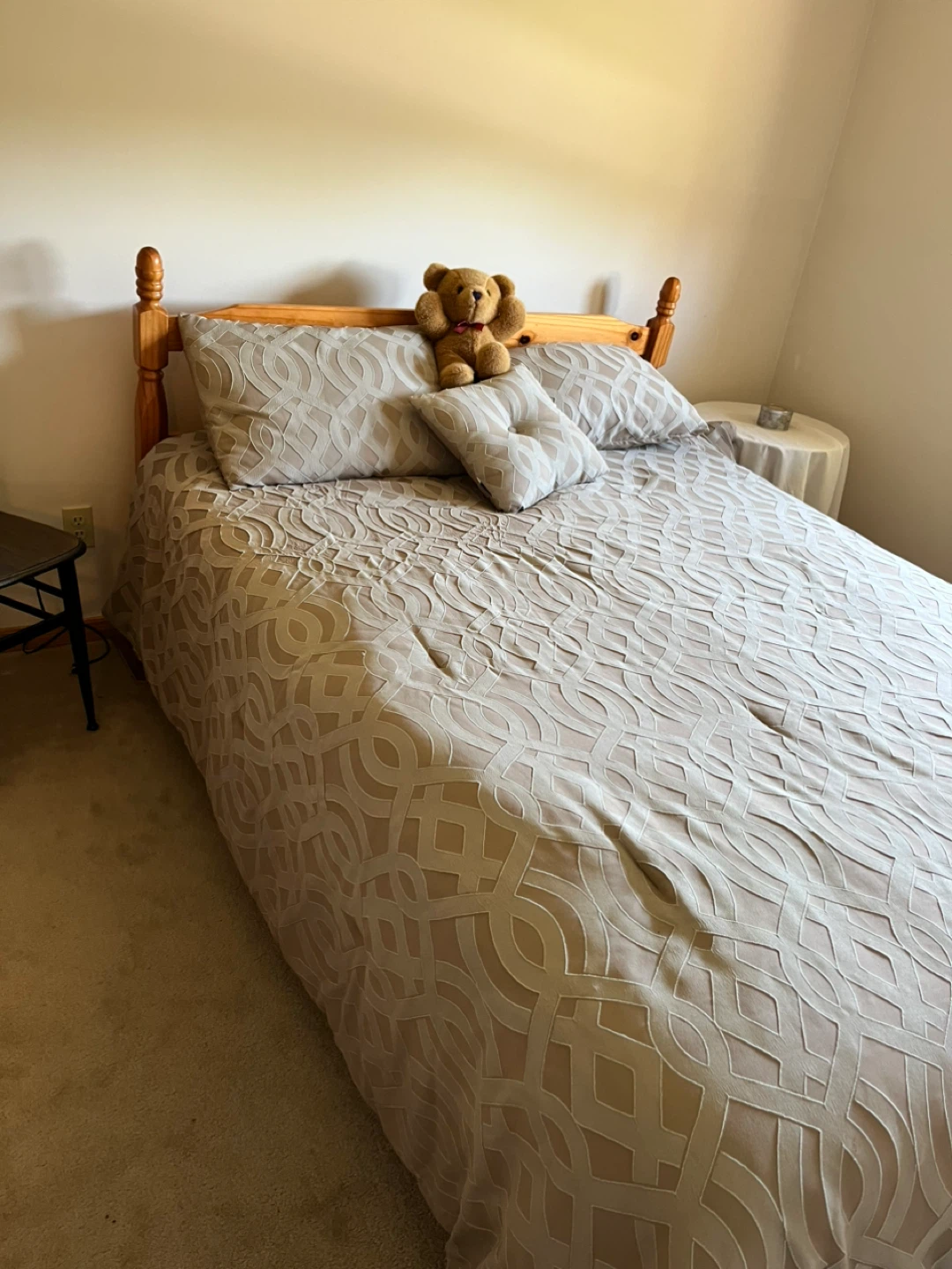 Wooden Bed Frame with Duvet Set