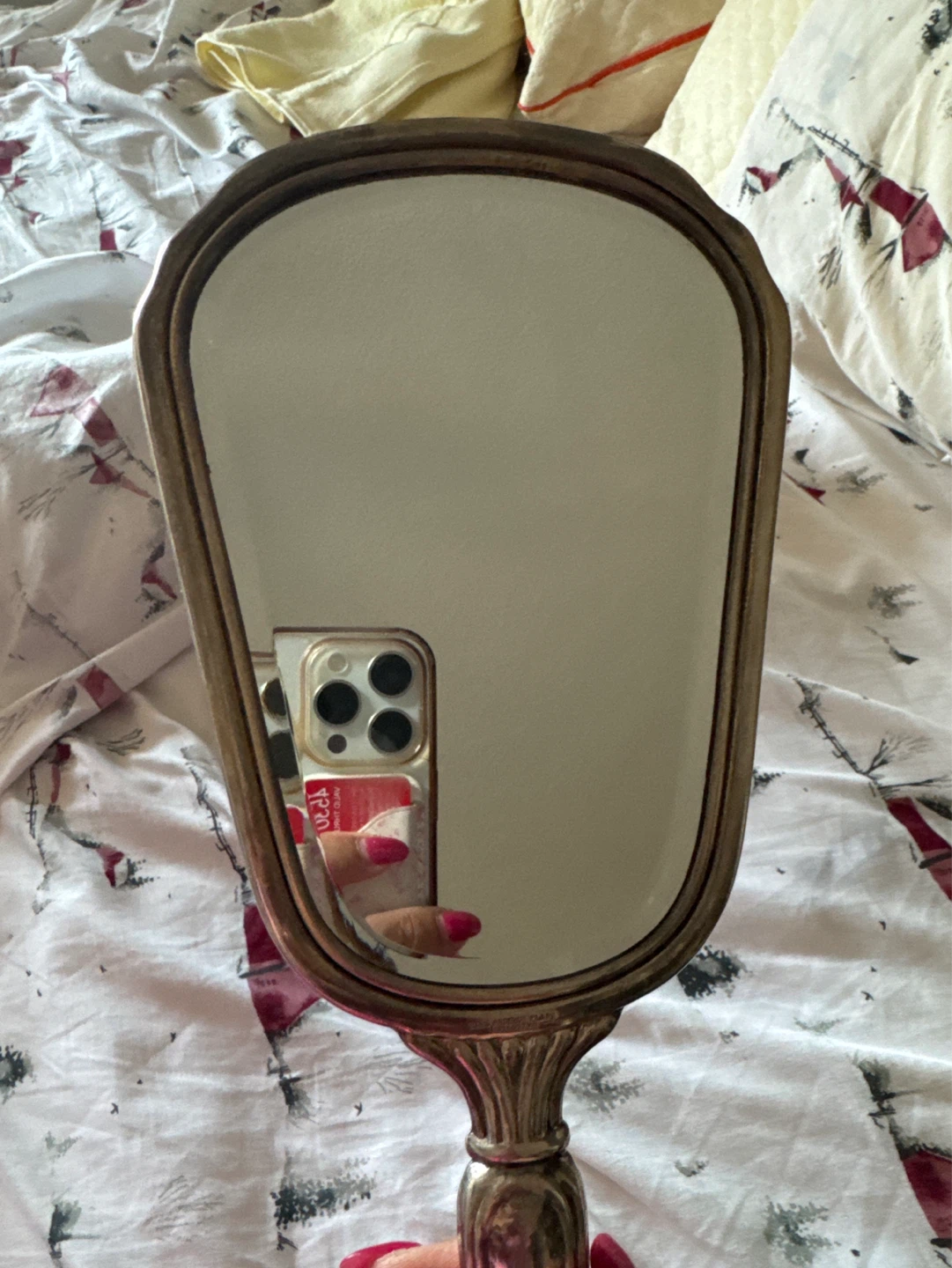 Vintage Silver-Plated Vanity Mirror and Brush Set - photo 2