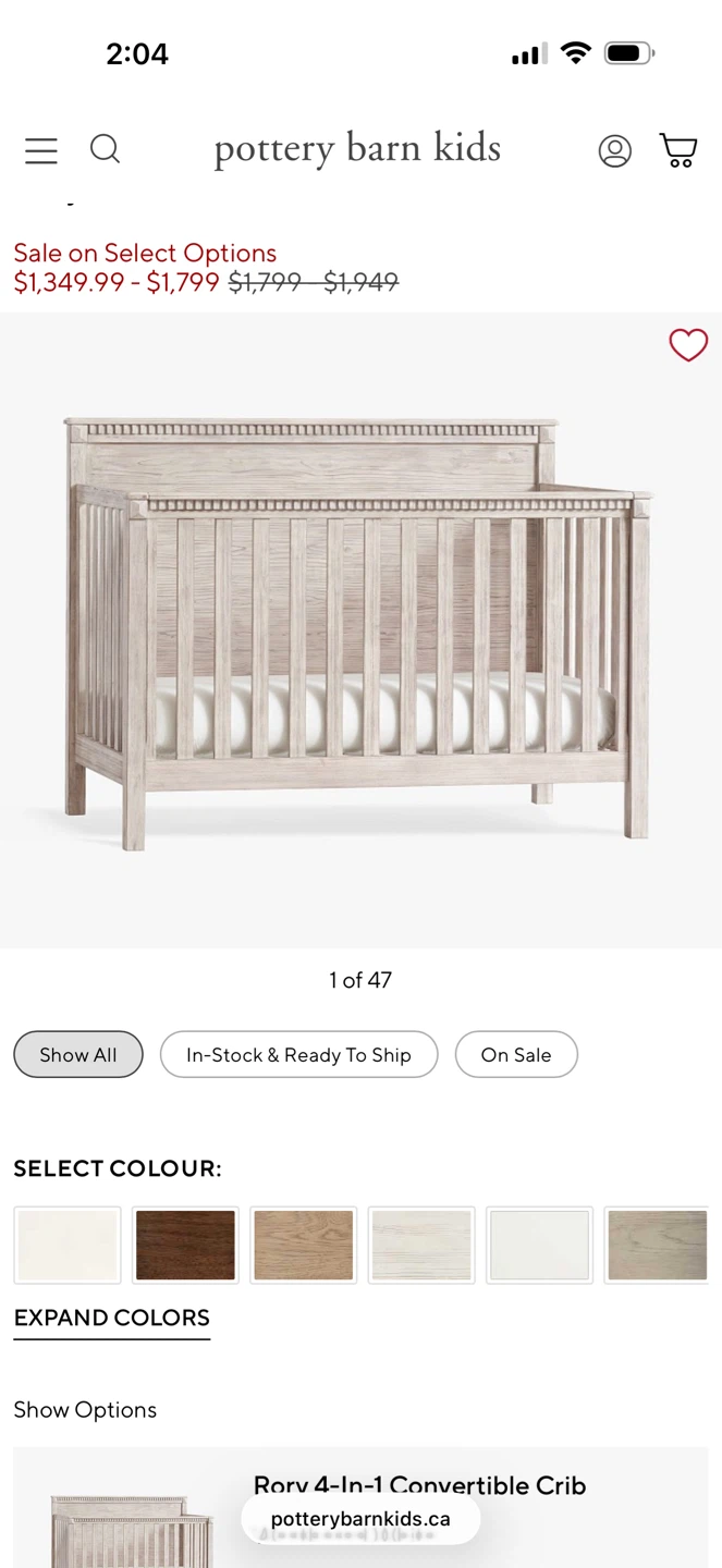 Pottery Barn Kids Rory 4-in-1 Convertible Crib
