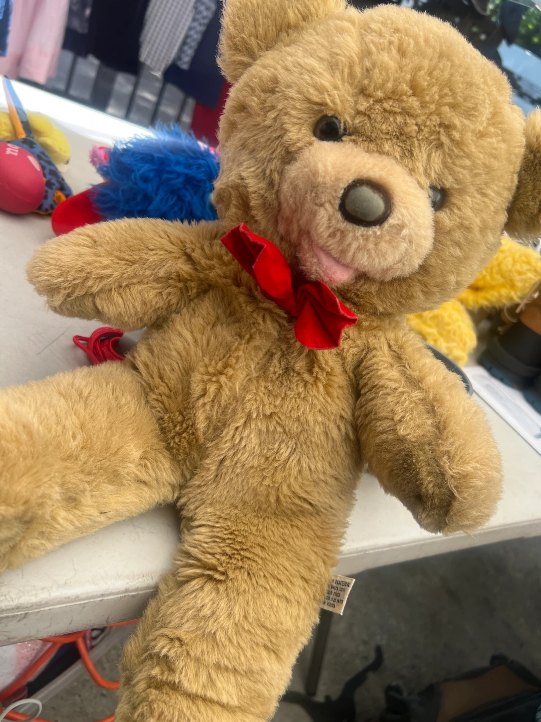 Brown Teddy Bear with Red Bow