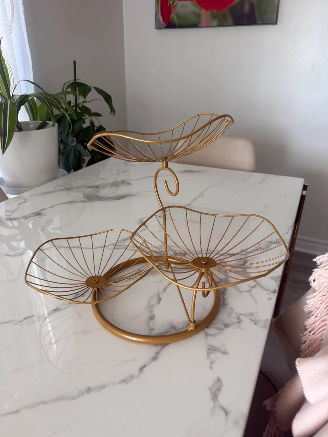 Gold 3-Tier Wire Fruit Basket