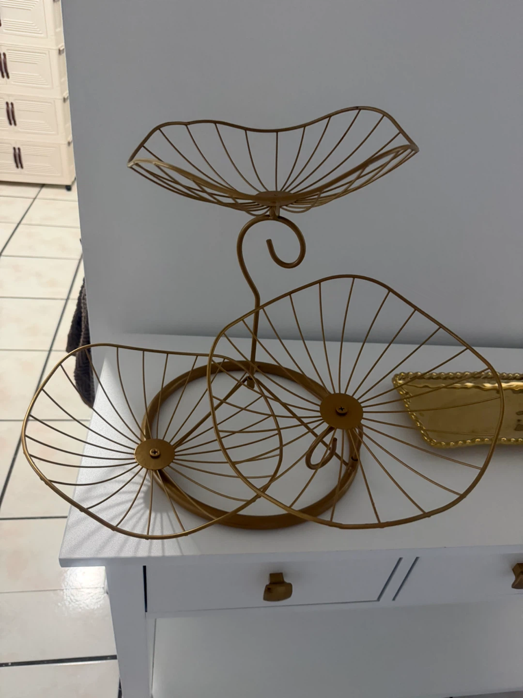 Gold 3-Tier Wire Fruit Basket - photo 3