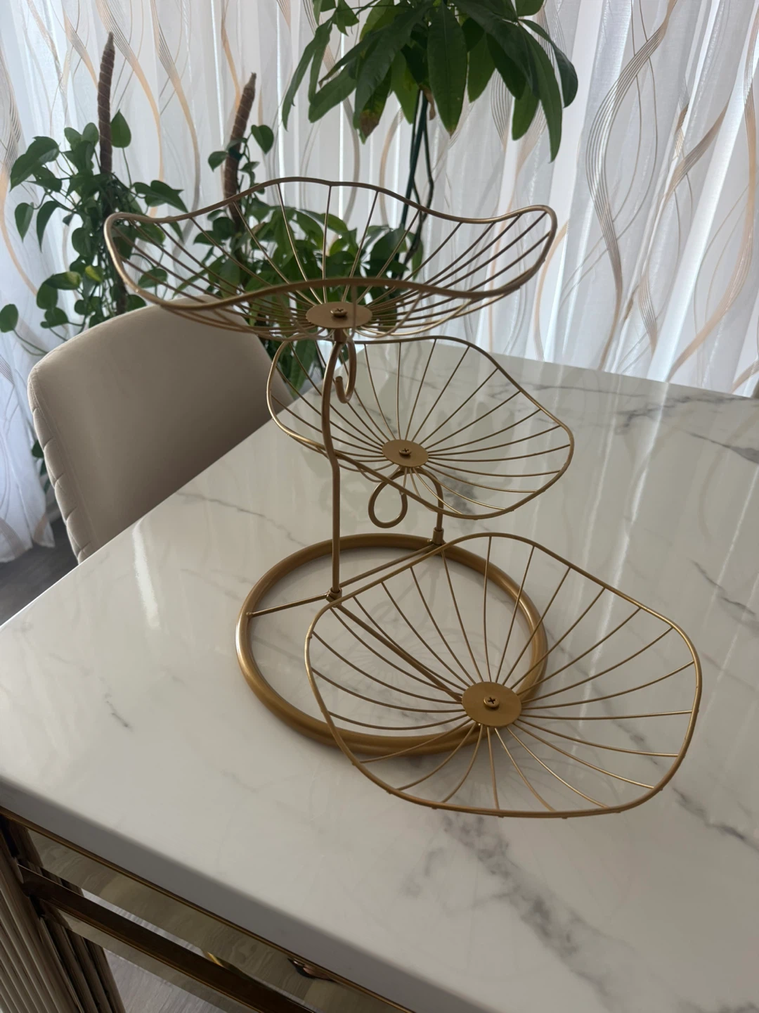 Gold 3-Tier Wire Fruit Basket - photo 2
