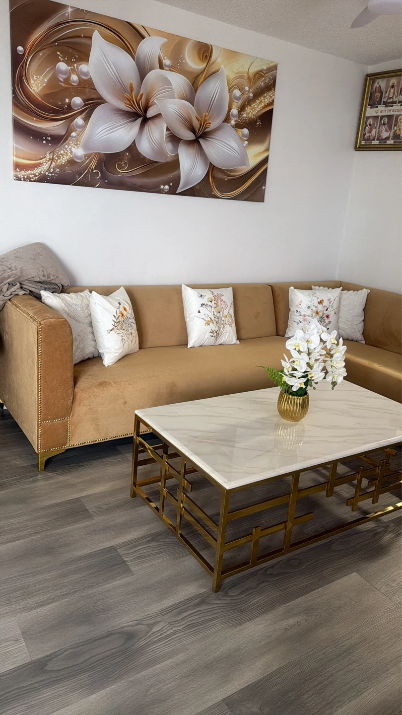 Brown Sectional Sofa with Decorative Pillows - photo 3