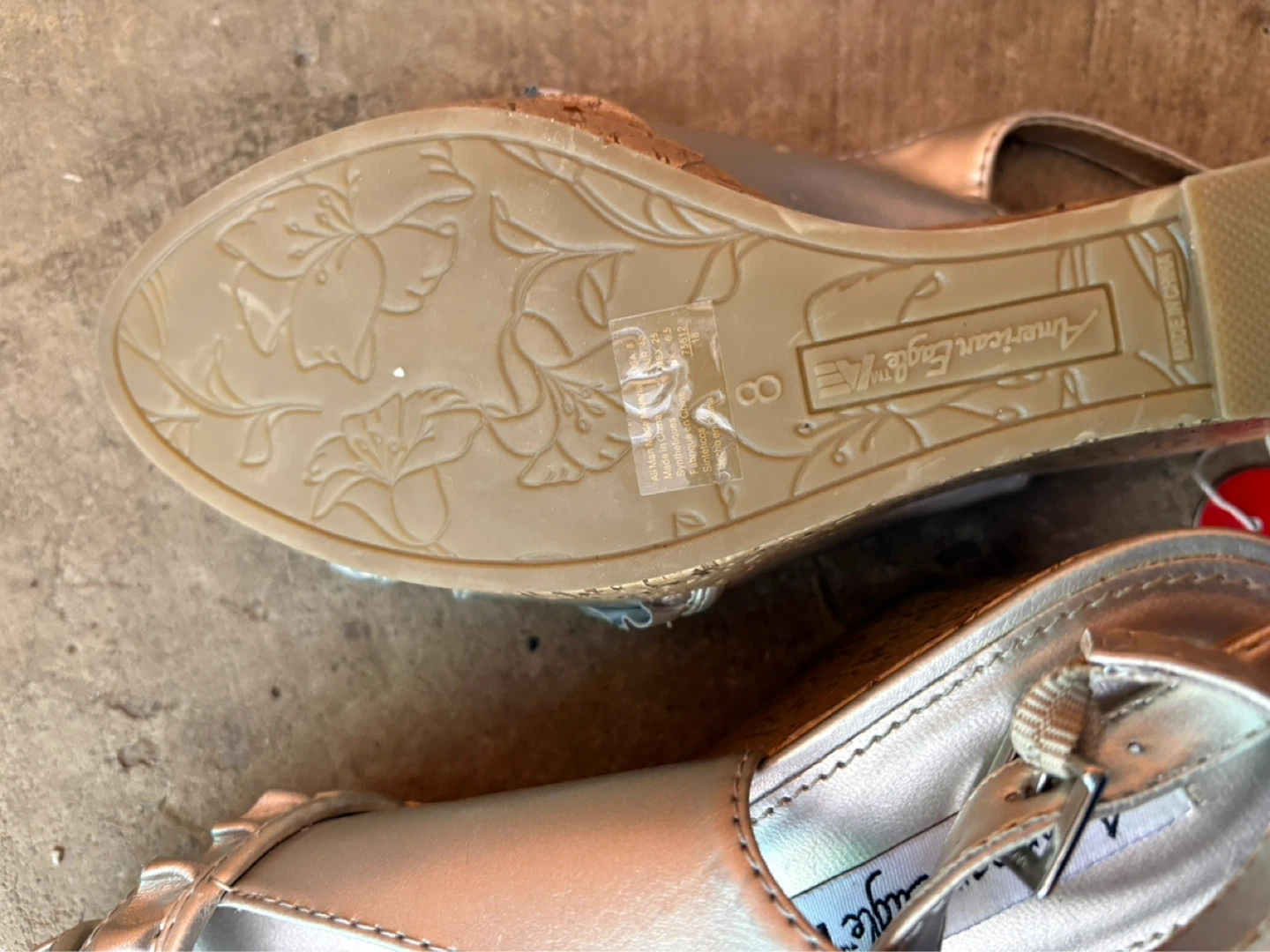 American Eagle Silver Ruffle Wedge Sandals - photo 2