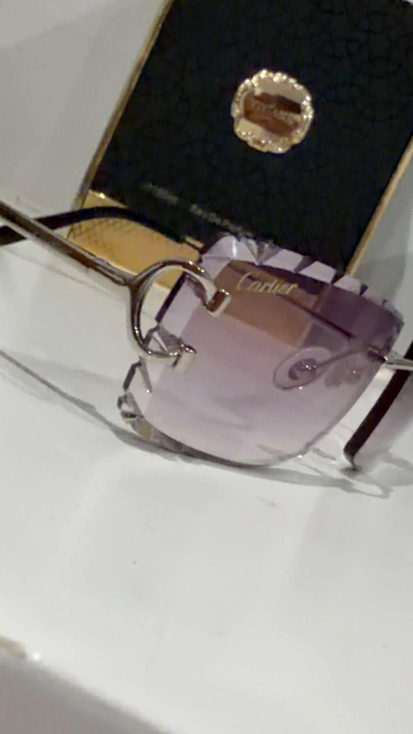 Cartier Rimless Sunglasses - Purple Gradient Lenses