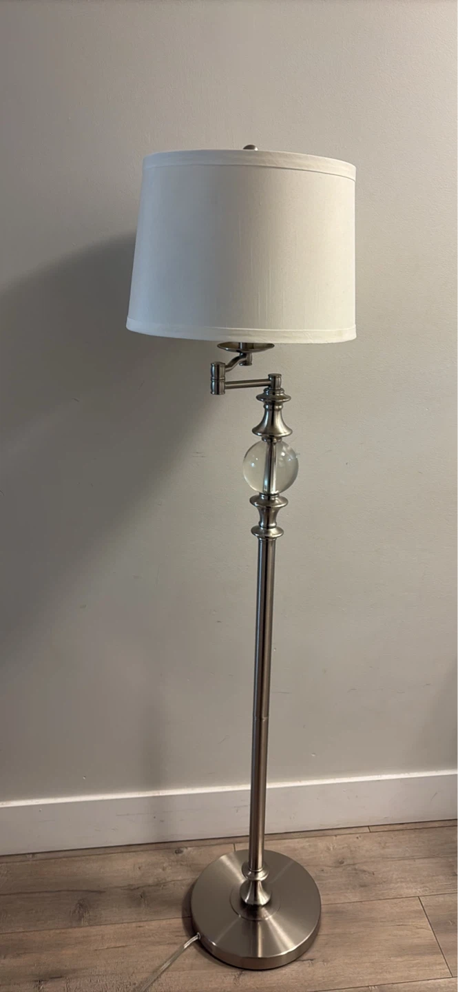 Adjustable Floor Lamp with White Shade