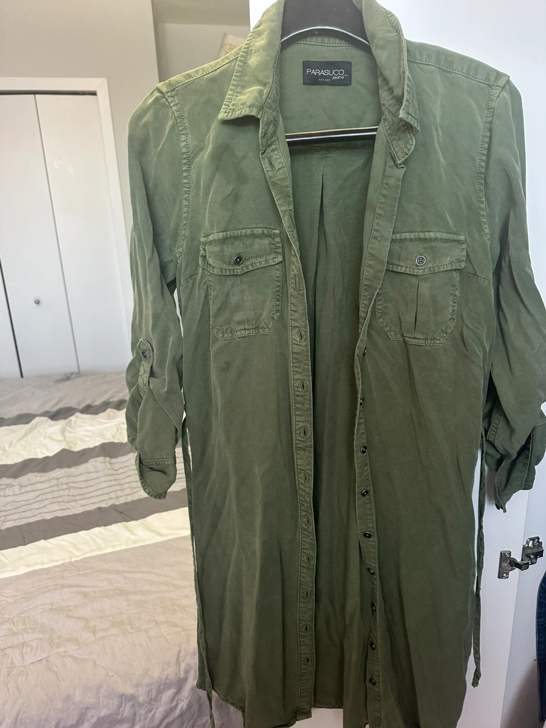 PARASUCO Jeans Olive Green Tencel Shirt Dress