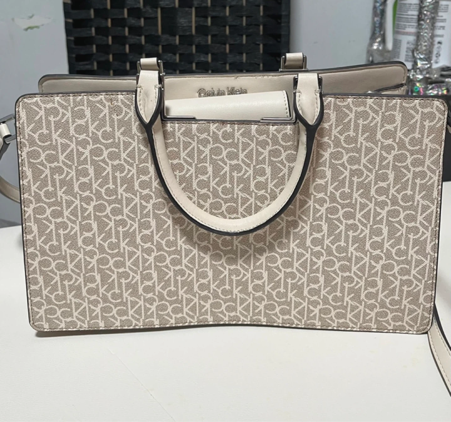 Calvin Klein Monogram Satchel Handbag - photo 4