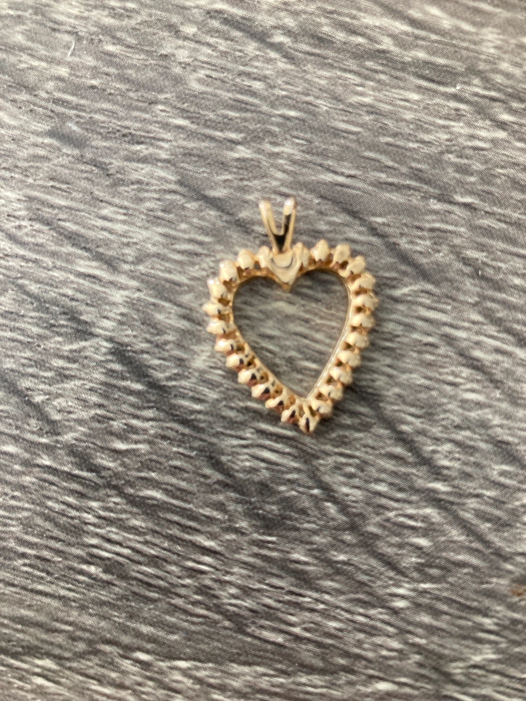 Gold Heart Pendant with Crystals - photo 3