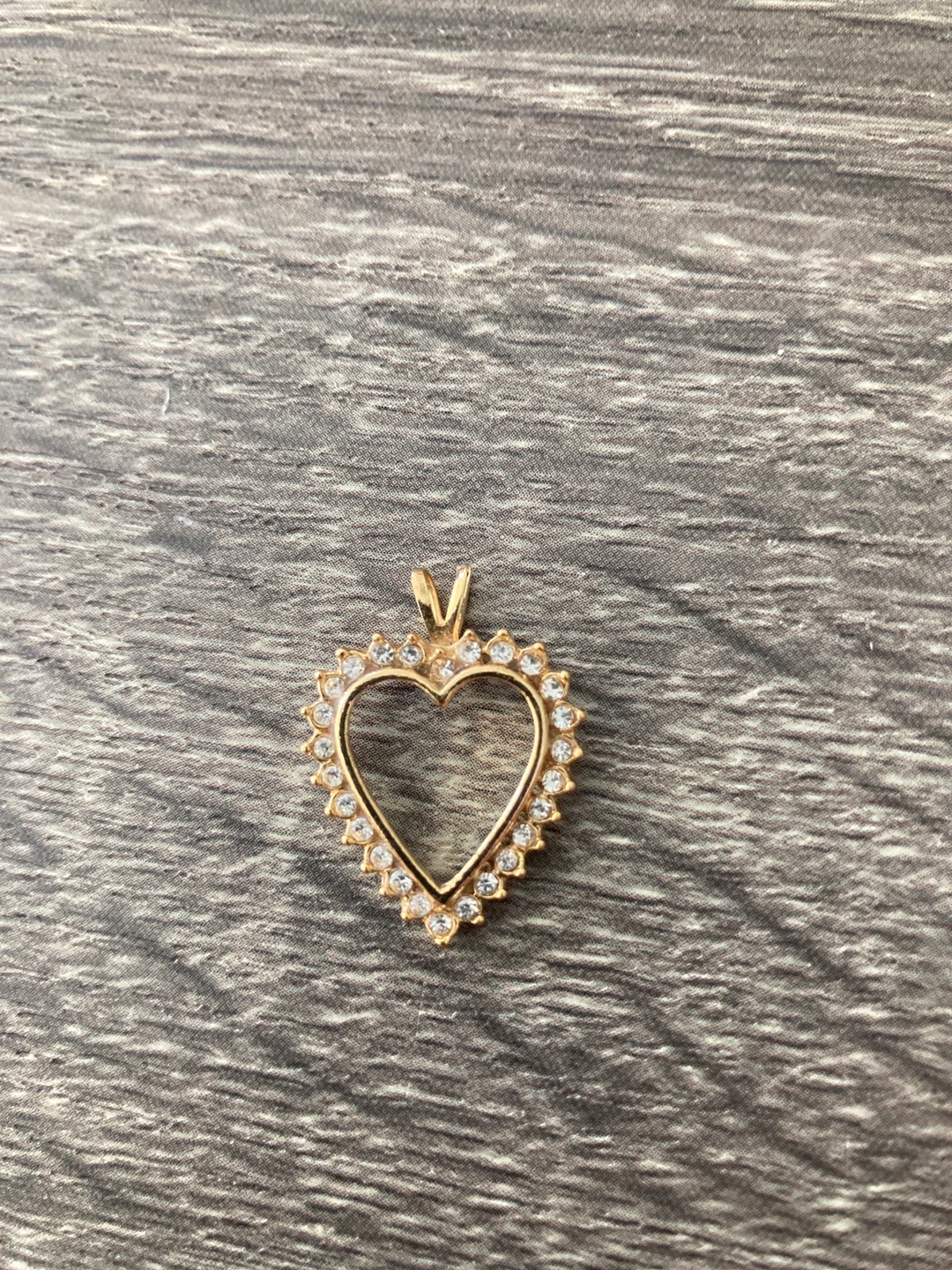 Gold Heart Pendant with Crystals - photo 2