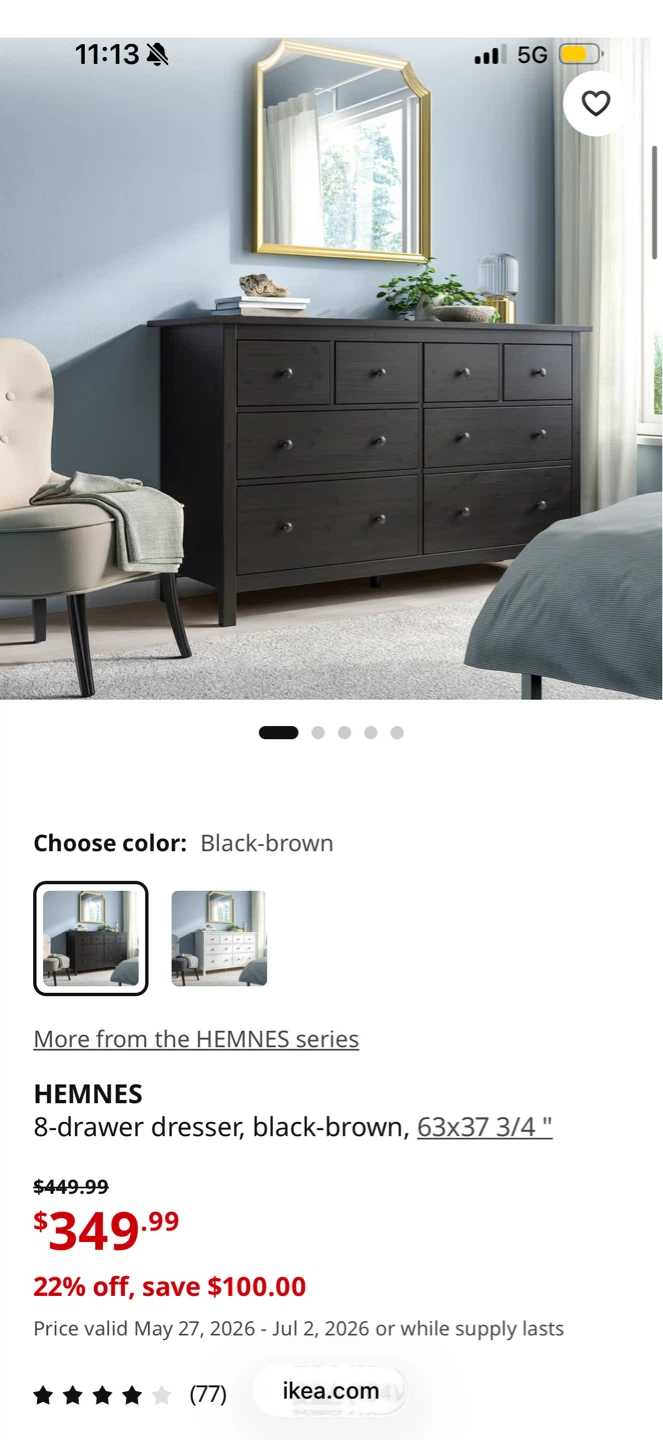 IKEA HEMNES 8-Drawer Dresser - photo 2