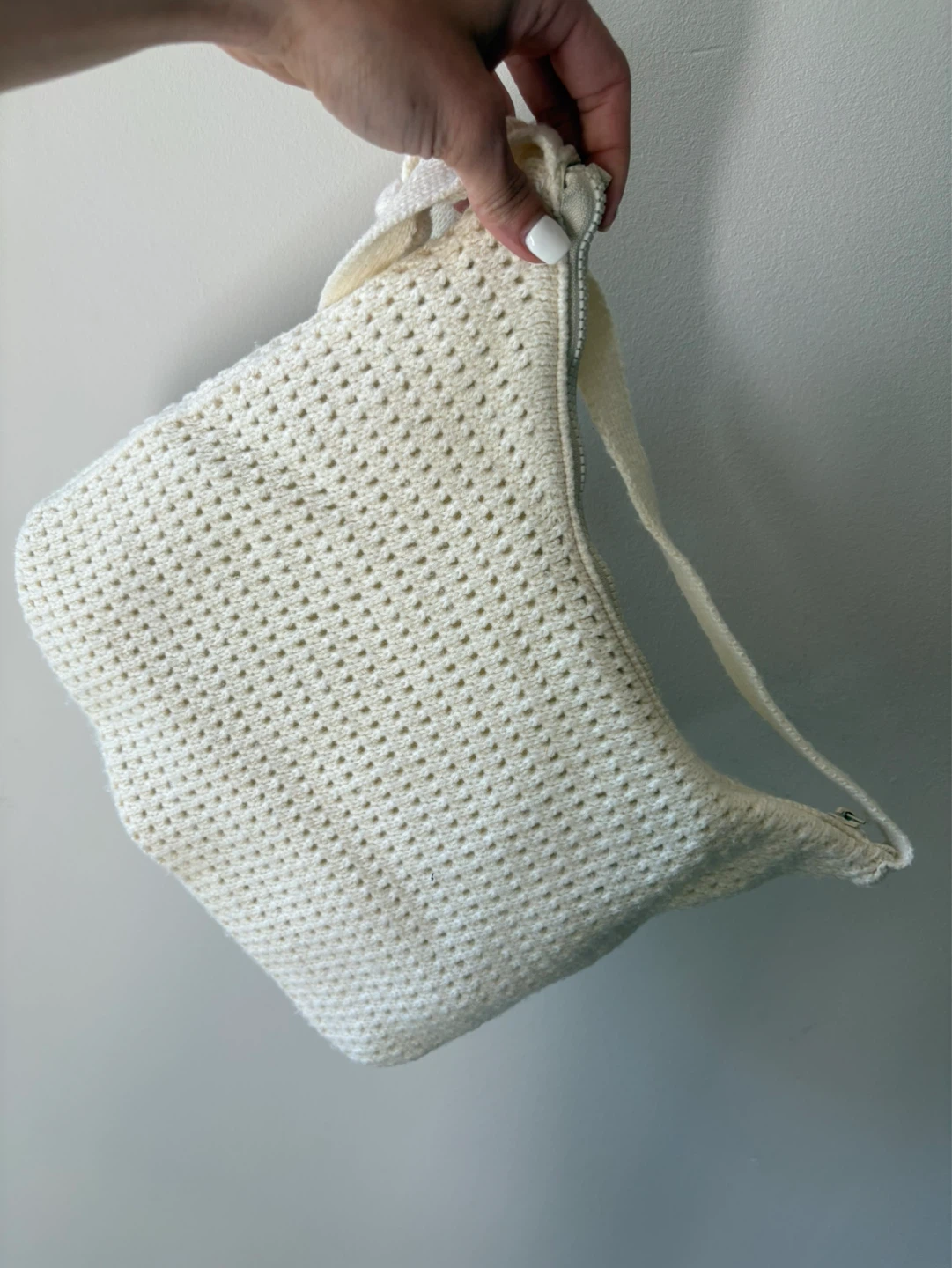 Brandy Melville Cream Knit Shoulder Bag - photo 3
