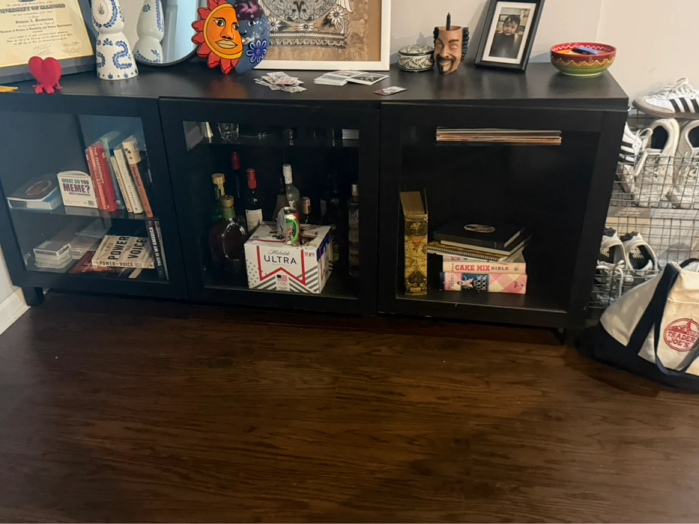 Black Media Console / Storage Cabinet