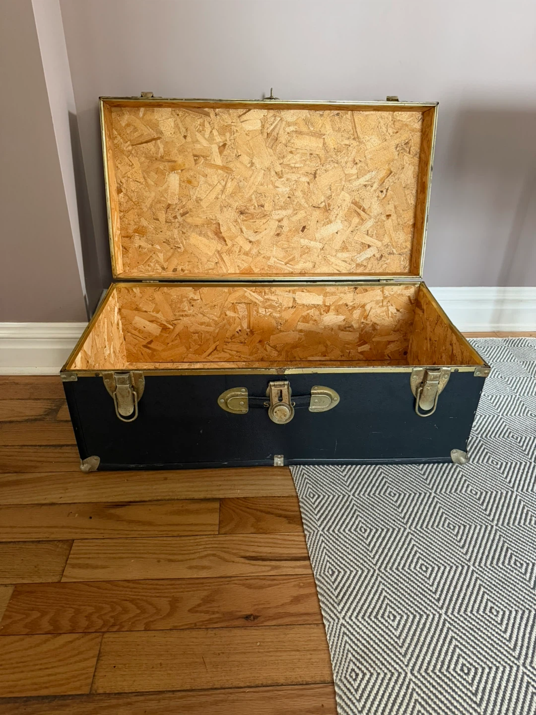 Black Vintage Trunk with Gold Accents - photo 2