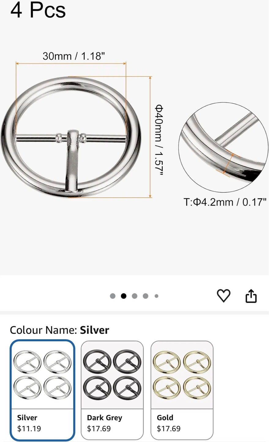 4 Pcs Silver Buckle Straps - photo 3