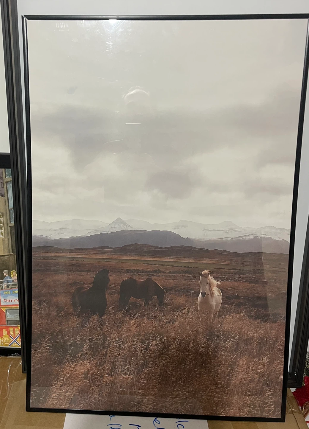 Framed Landscape Print with Horses