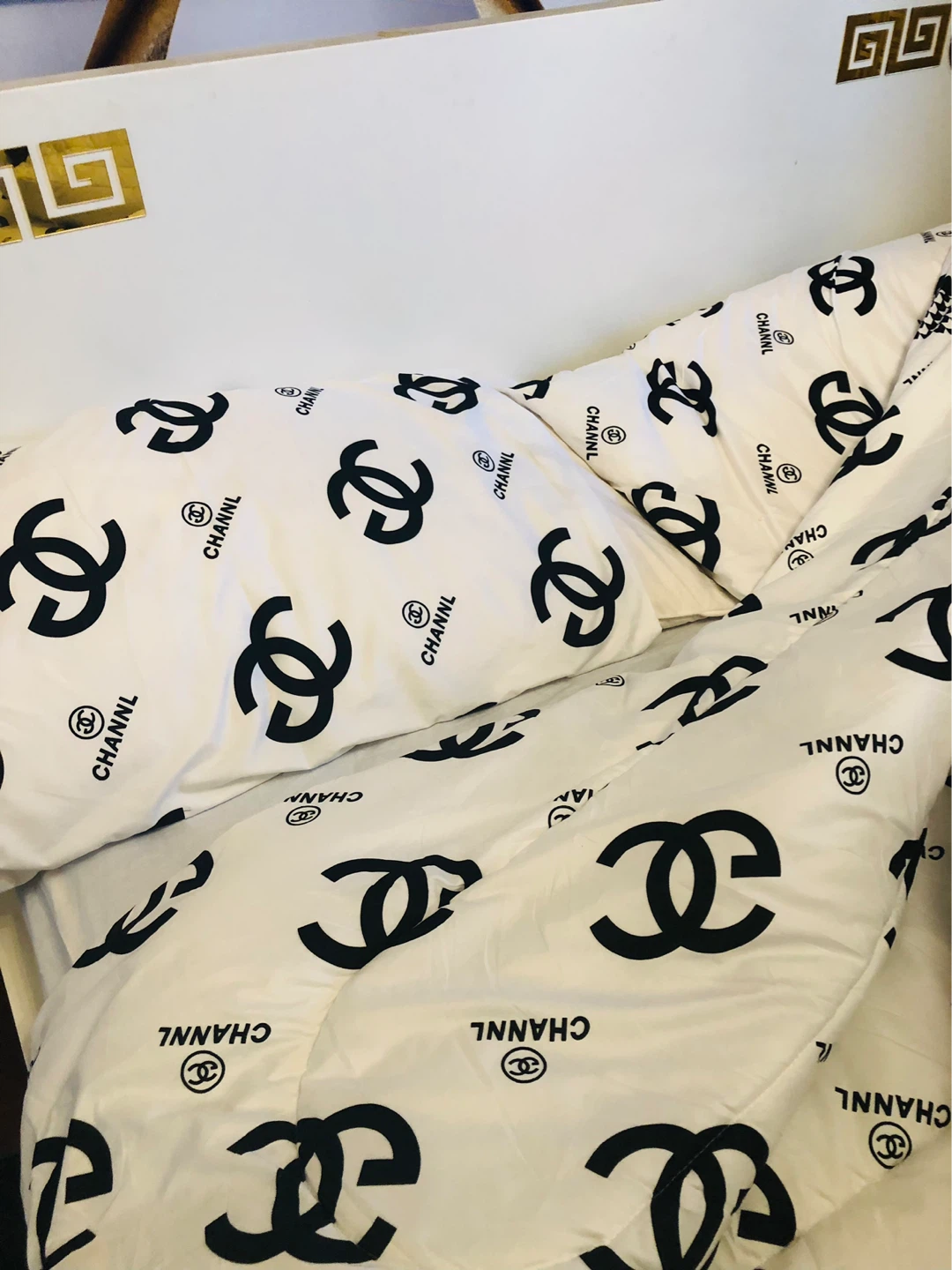 Chanel Inspired 3 pieces set  Duvet and Pillow Case Set