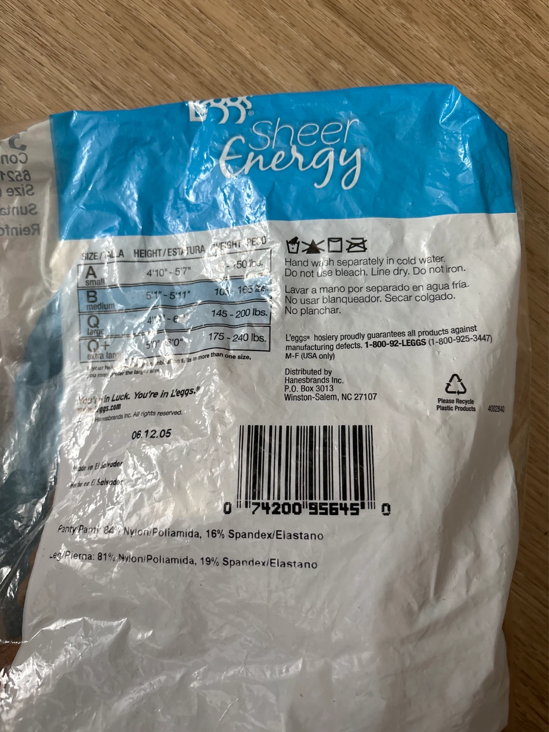 L'eggs Sheer Energy Pantyhose Size B - photo 2