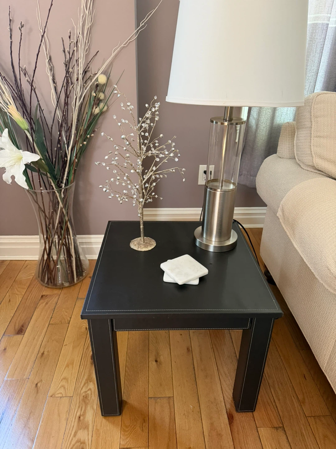Set of 2 Black Square End Tables