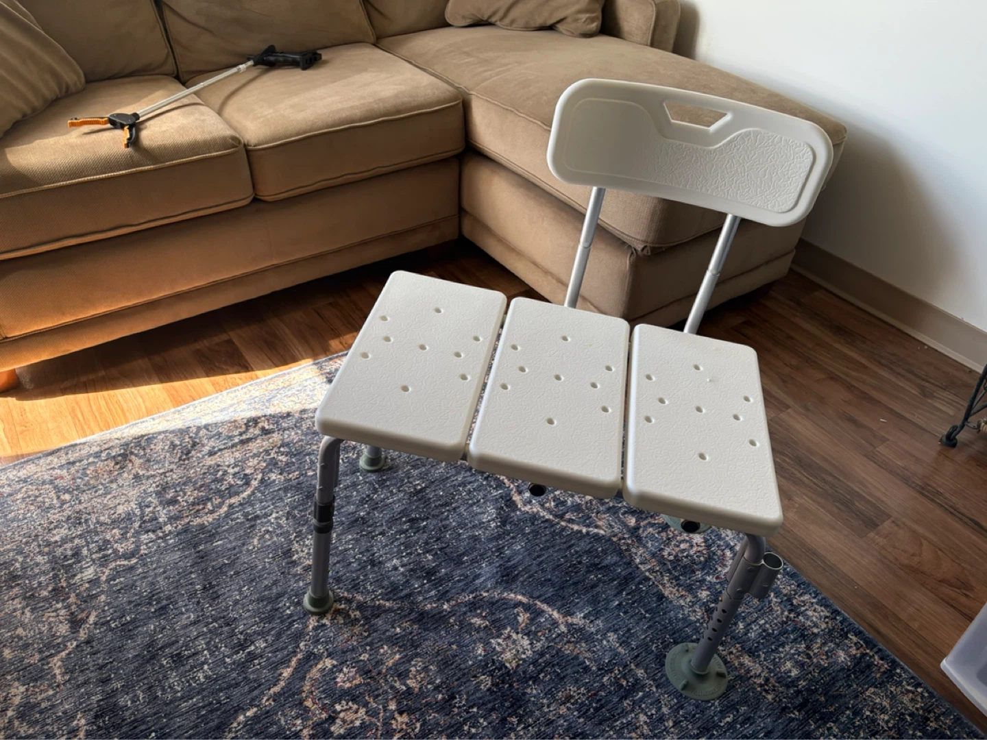 White Shower Chair with Backrest