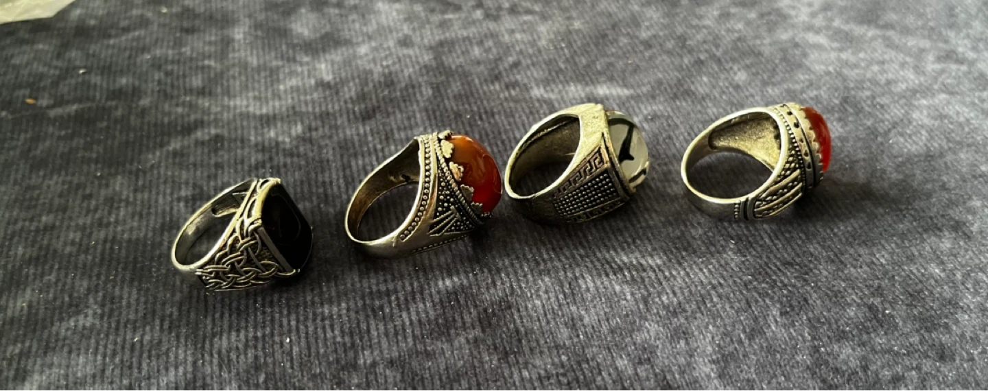 Set of 5 Men's Rings with Gemstones - photo 4