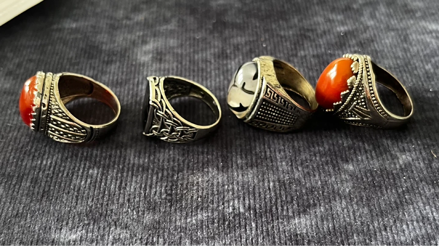 Set of 5 Men's Rings with Gemstones - photo 3