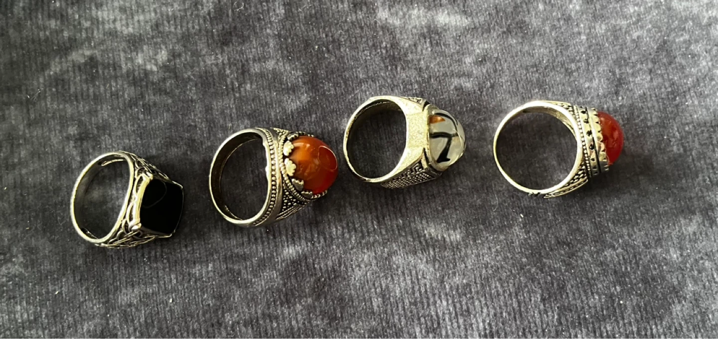 Set of 5 Men's Rings with Gemstones - photo 5
