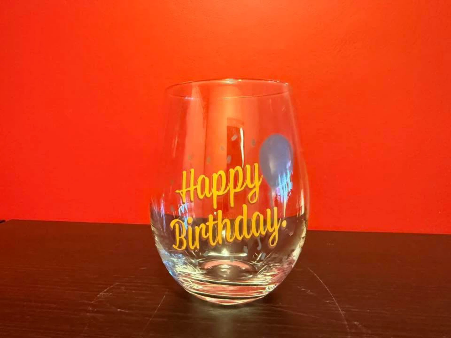 FREE - Happy Birthday Stemless Wine Glass