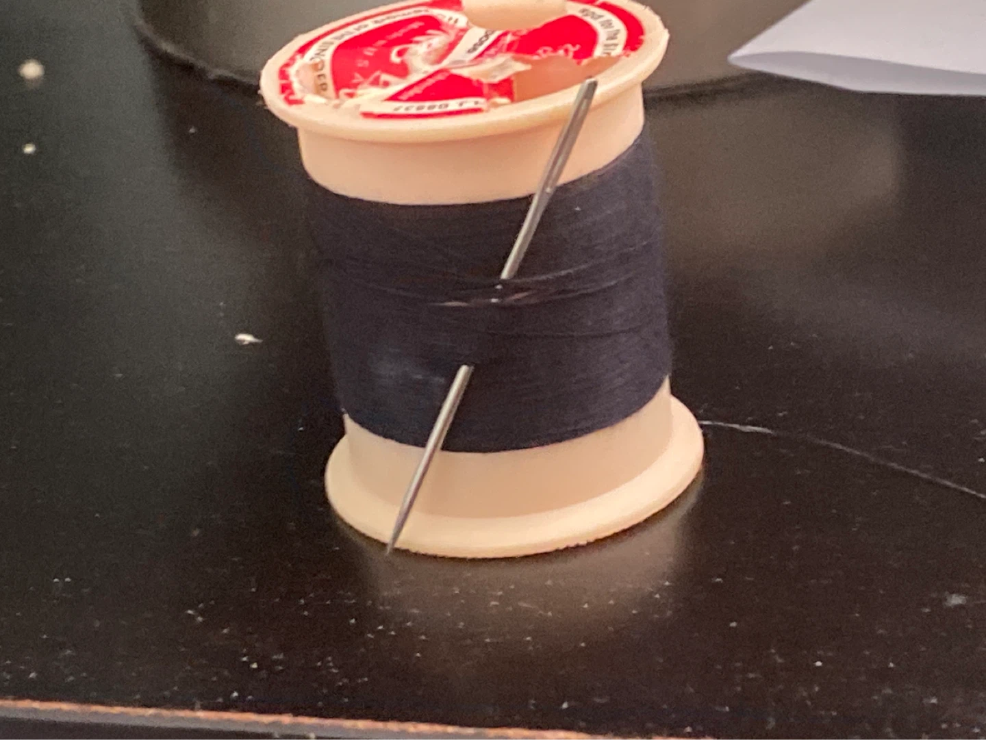 Dark Blue Thread Spool with Needles