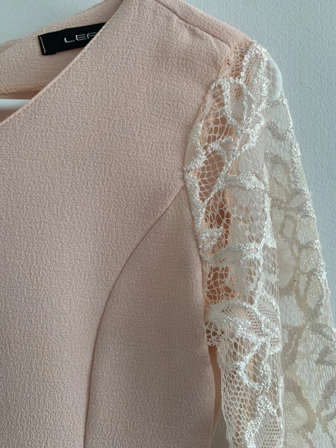 Pink lace sleeve peplum top - photo 3